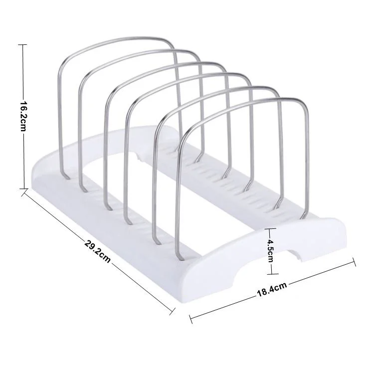 White Metal Pot Lid Storage Holders Pot Rack for Hanging Pots and Pans