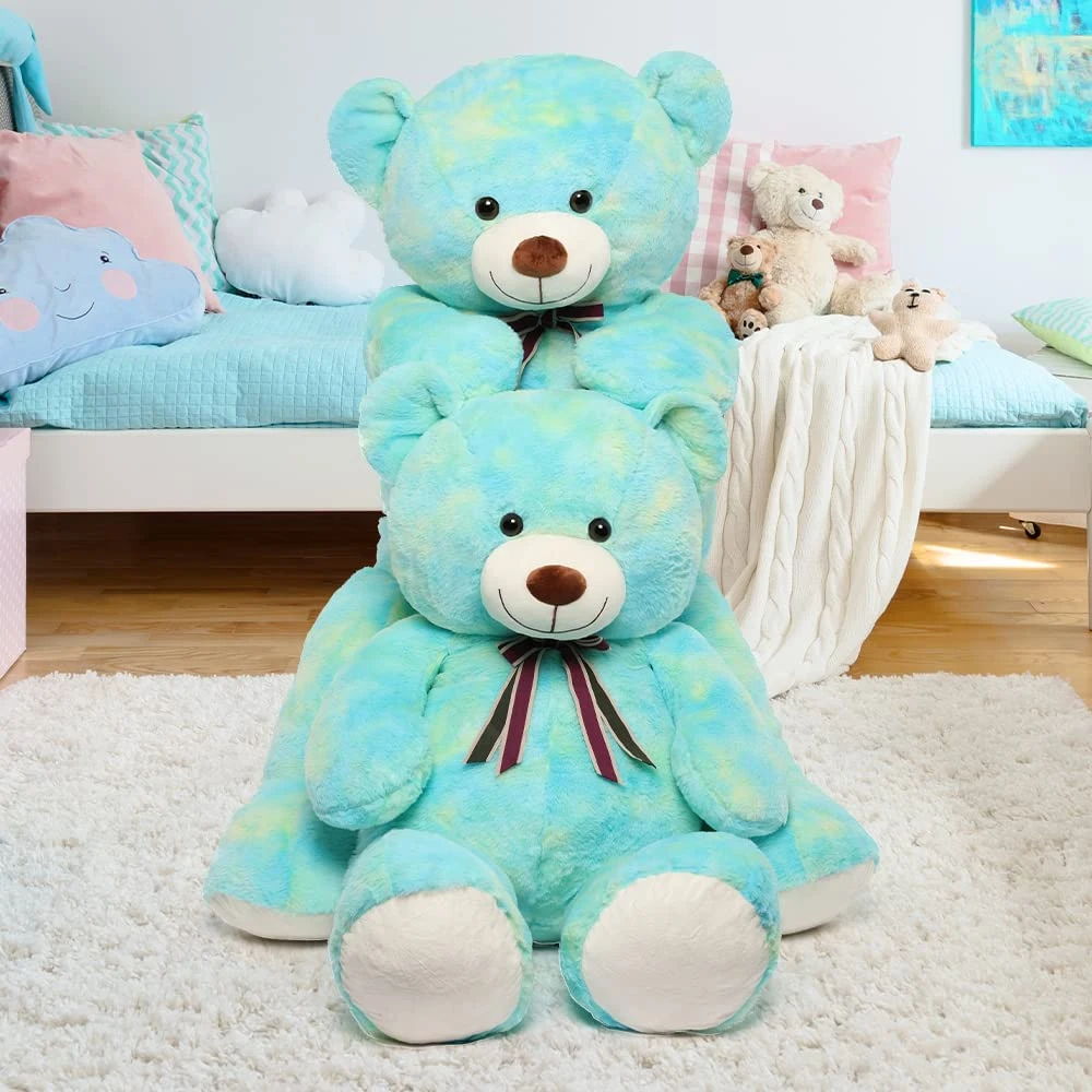 Большой плюшевый медведь, плюшевый животный с набивкой Giant, радужные зеленые медведи Подарки для детского душа