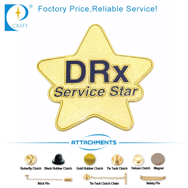 Custom Promotion Gift Star Shape Enamel Metal Gold Lapel Pin