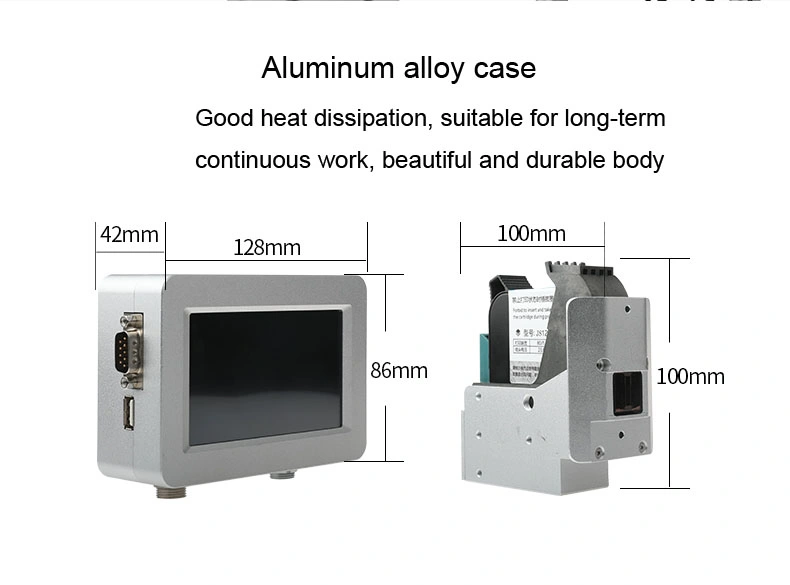 Meenjet Thermal Inkjet Mx1 Codiermaschine für mehrere Druckköpfe 12,7mm Druckhöhe 42ml Original HP Tinte JS12 300dpi