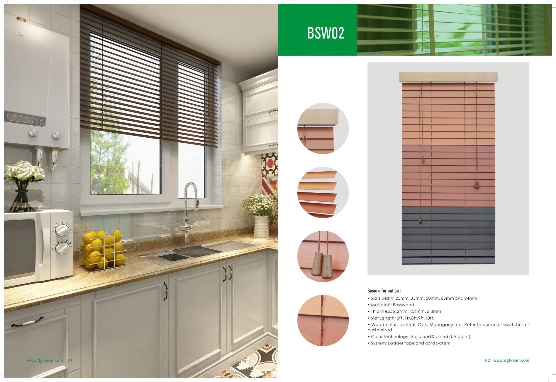 25mm Basswood Ready Made Window Blinds with SGS BV Report