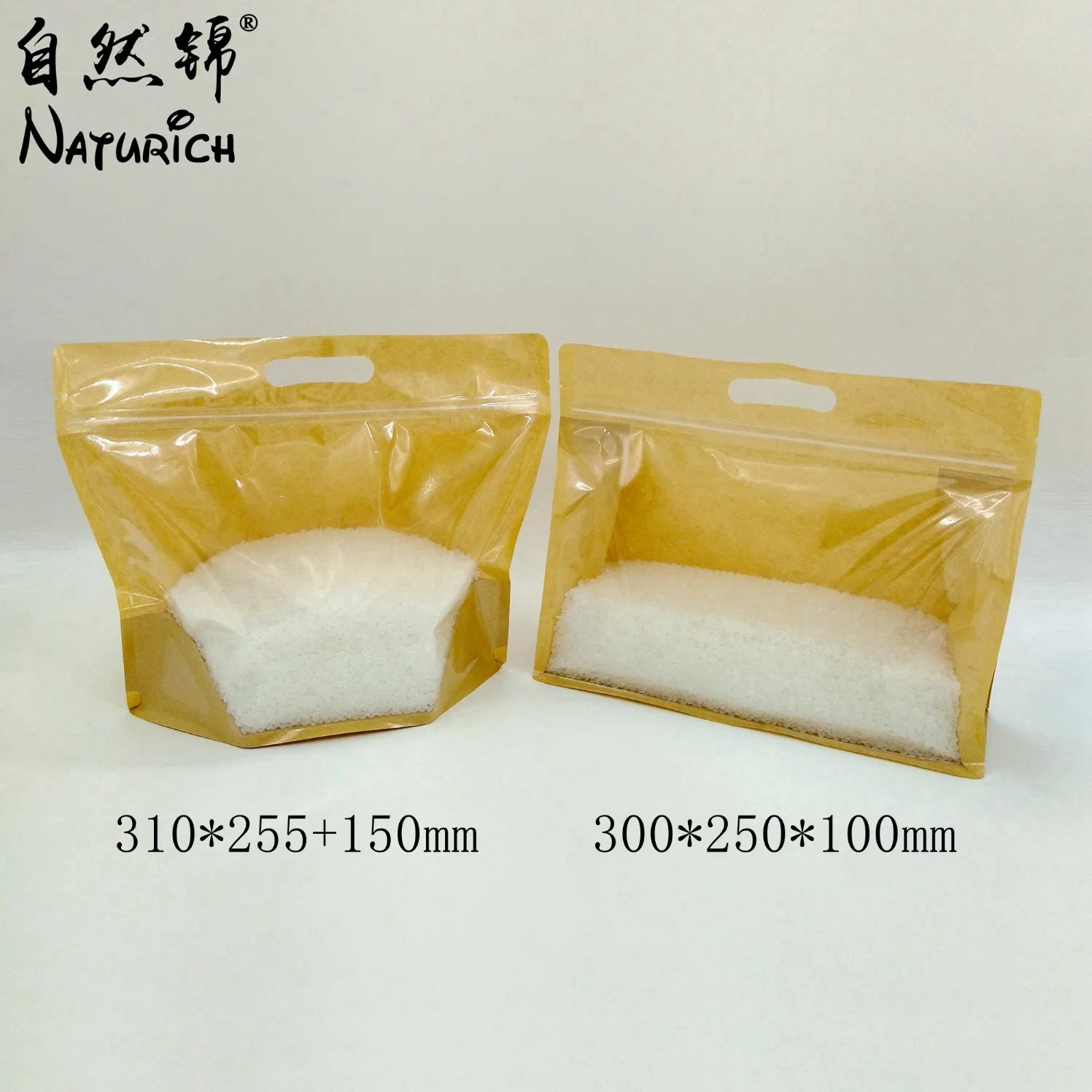 Square Bottom Food Packaging Zipper Bag with Clear Window