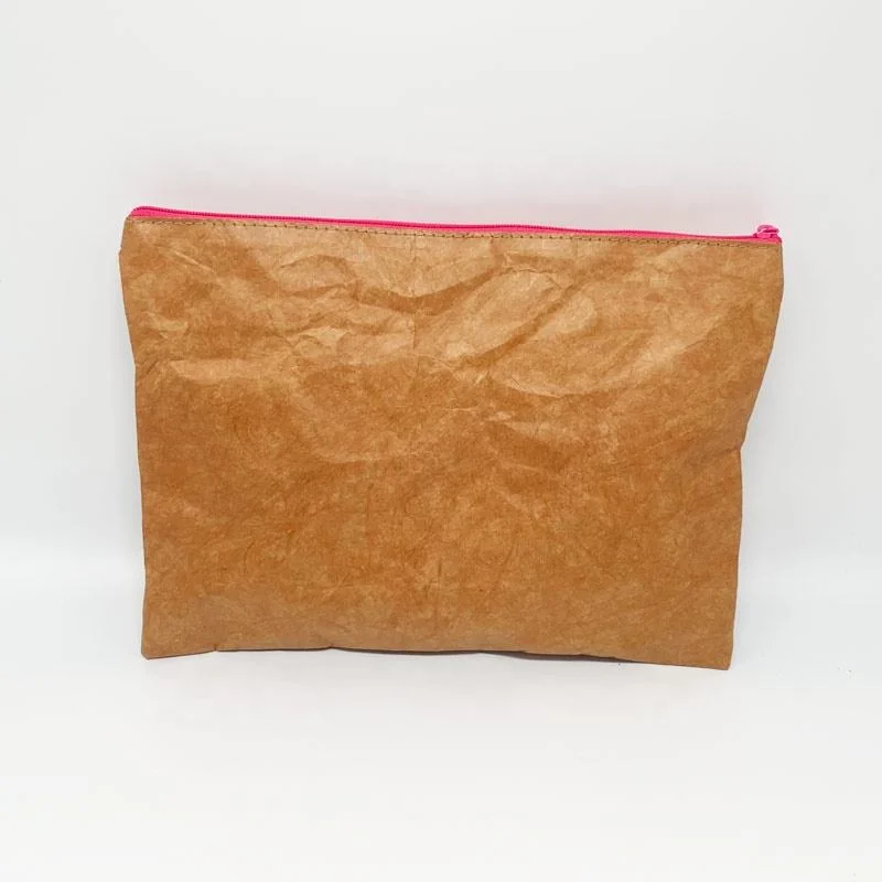 New Arrival Customized Portable Travel Makeup Pouch Zipper Eco Washable Tyvek Paper Cosmetic Bag