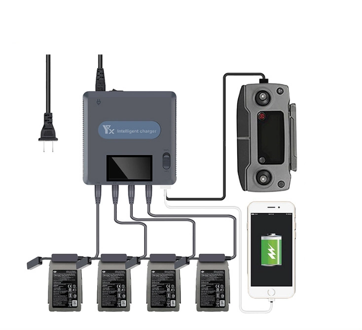 Mavic 2 PRO Mavic Zoom Replacement 6 Ports Charger with Fast Charging Fuction with LED Display Screen