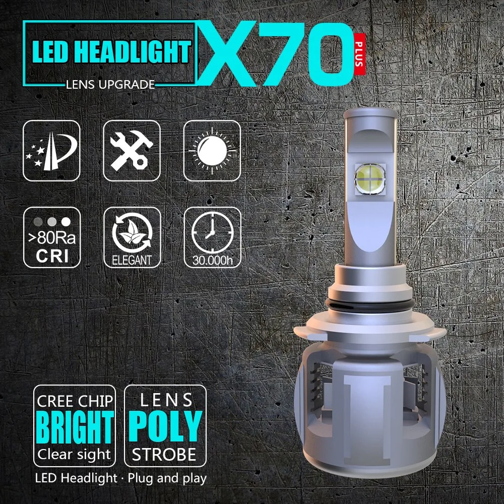 New X70 60W 15600lm 9005 12V 24V Auto Car LED Headlight Bulb Auto Light