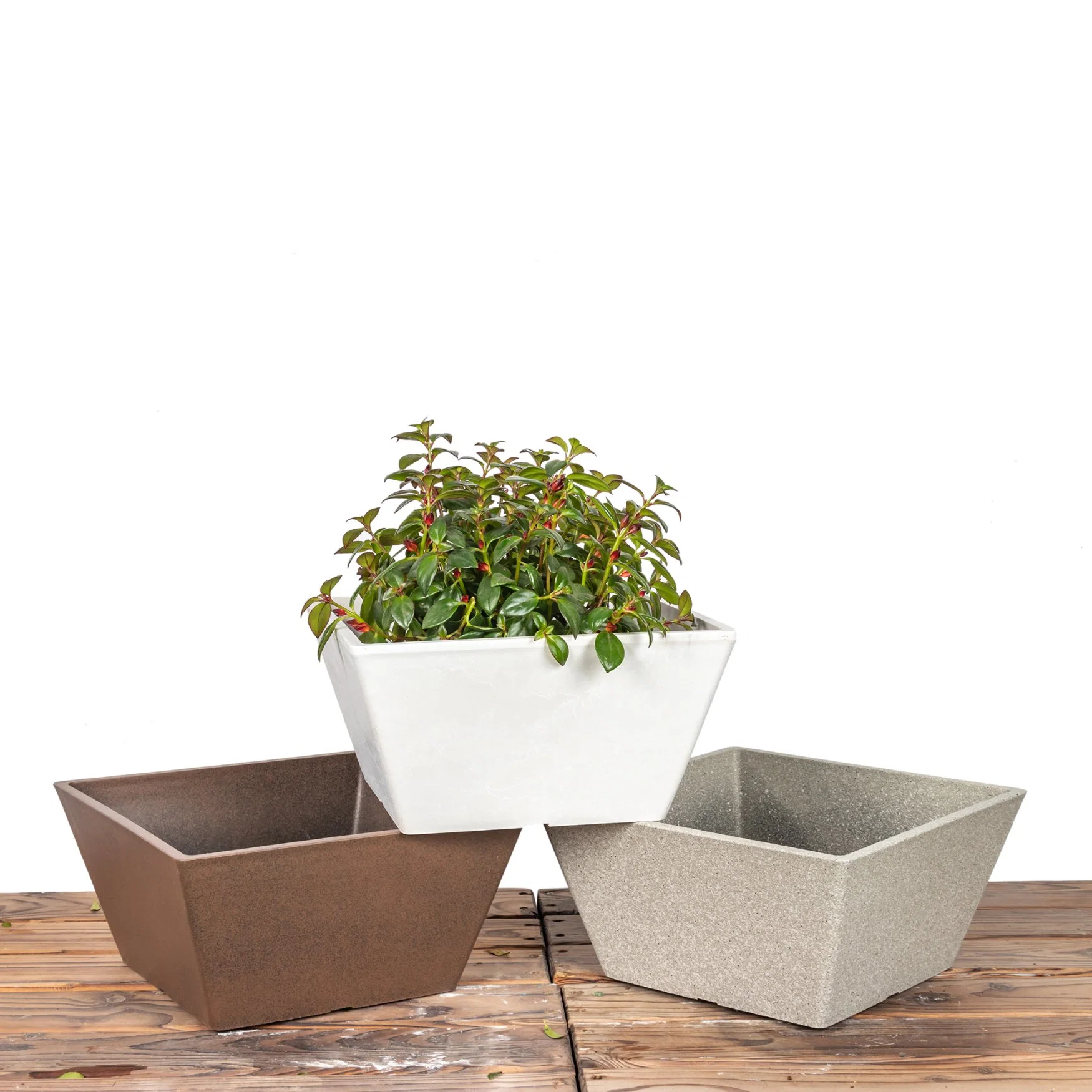 Factory Wholesale/Supplier Eco-Friendly Decorative Plant/Flower Pot Thick Square Plastic