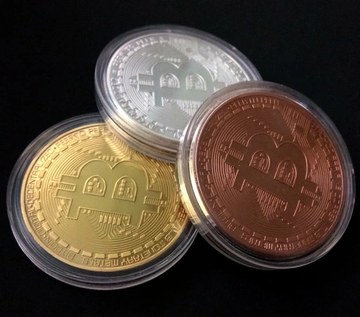 Vente de souvenirs personnalisés du métal chaud personnalisé Bitcoin pièce commémorative de haute qualité