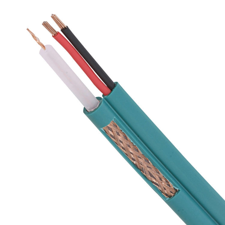 Green Coaxial Wire Kx6 +2c Coaxial with Power TV Cable