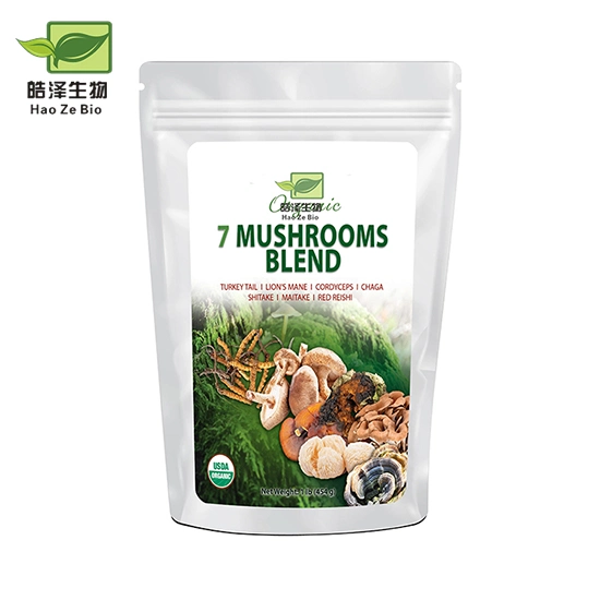 Mélange de poudre de champignons OEM Private Label 10 types de mélanger la poudre de champignons biologiques extrait