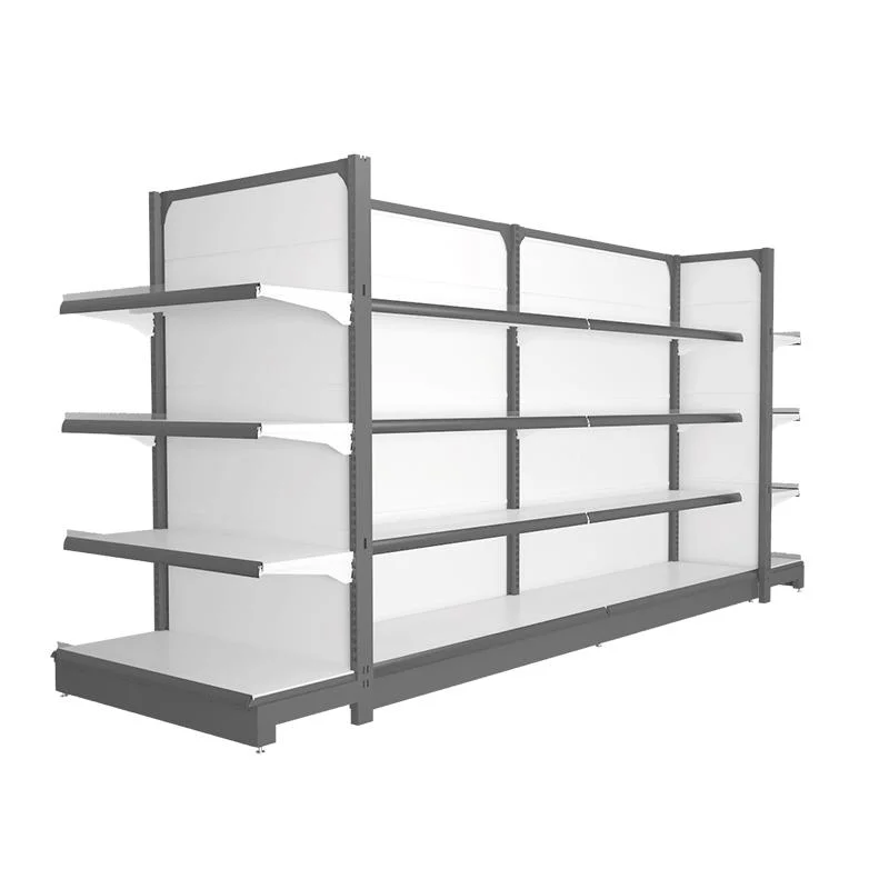 New High-Quality Metal Wire Shelves and Wooden Supermarket Shelves