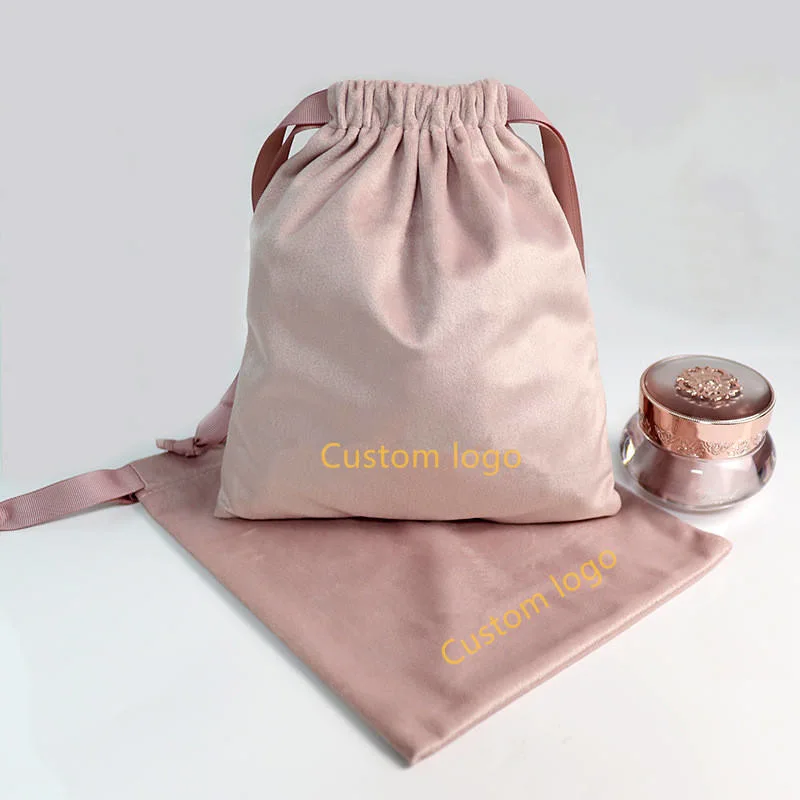 Custom Logo Velvet Jewelry Pouch Drawstring Dust Pouch Gift Cosmetic Packaging Velvet Dust Bag