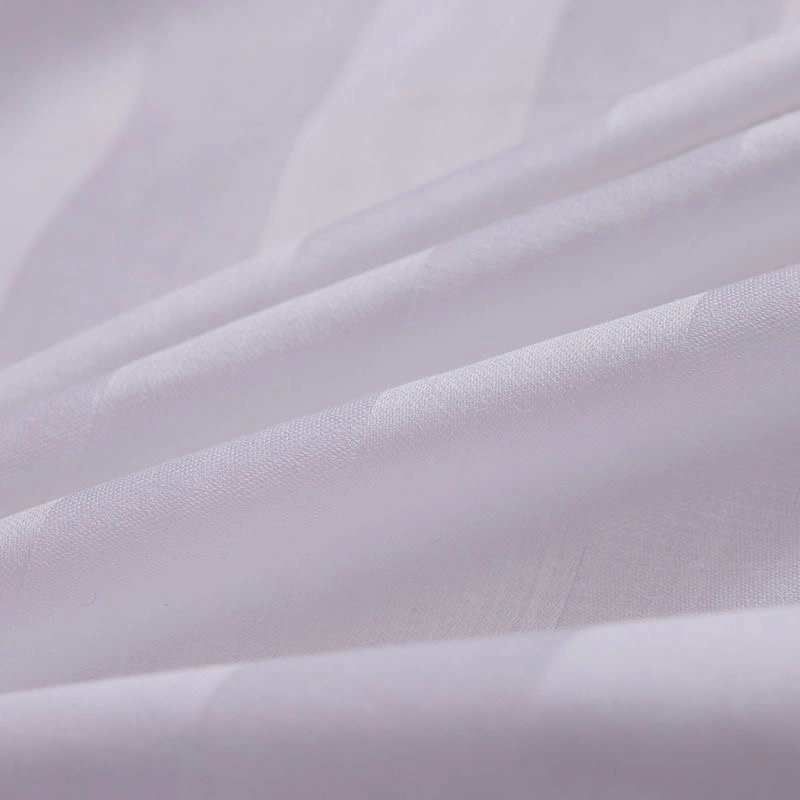 300 Tc Drap de lit d'hôtel Ensemble de literie de luxe Blanc Drap-housse Ensemble de draps Reine Roi 100% Coton Taie d'oreiller Unie Quantité Housse Rayée