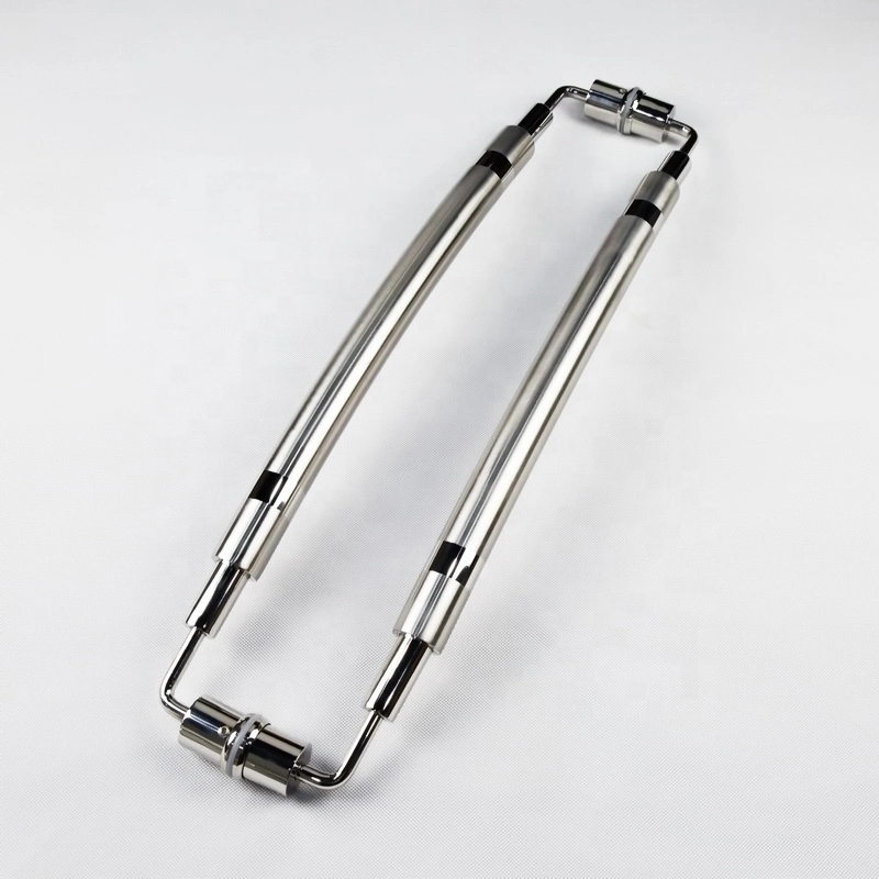 Round Offset Handle Polished Stainless Steel Double Side Door Pull Handle