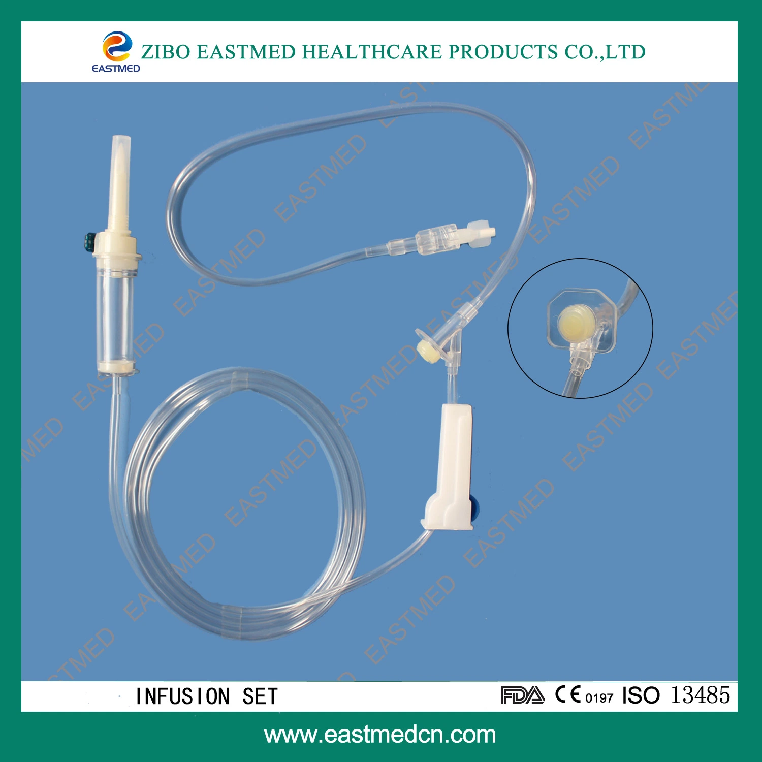 Disposable Medical Non-Vented Drip Chamber Luer Slip with Needle 1.25m Infusion Set