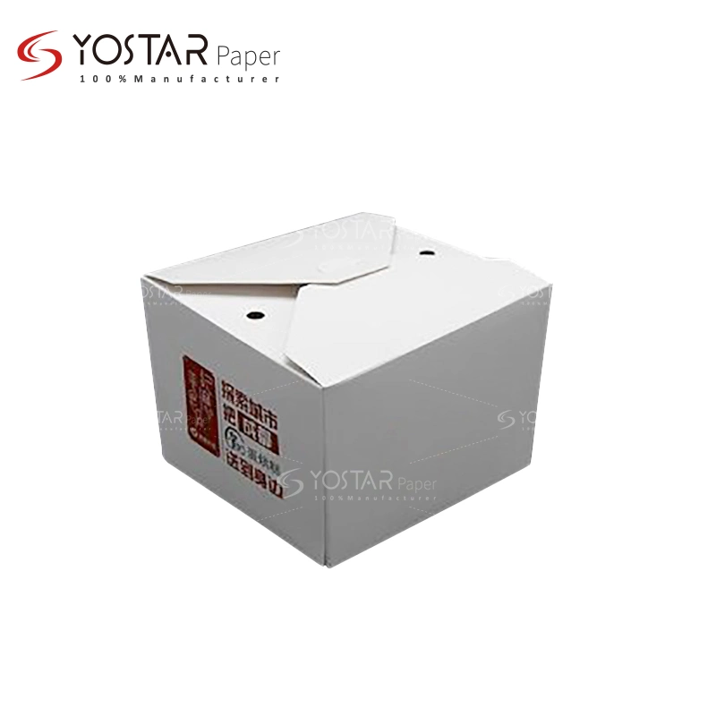 Customized Foldable Take Away Fried Chicken White Cardboard Paper Box with Compostable