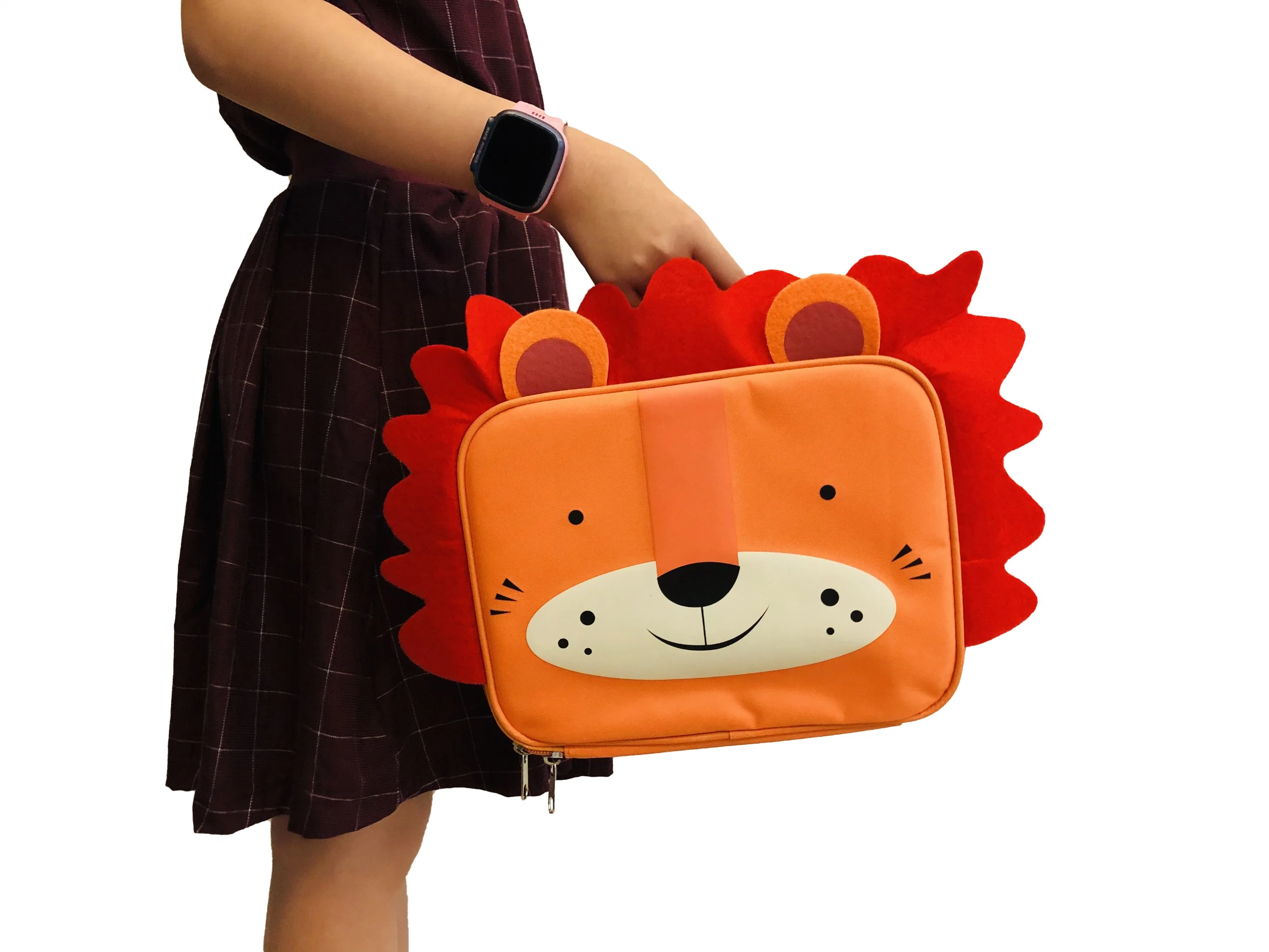 Kids Lunch Box Insulated Soft Bag Cooler Back to School Thermal Meal Tote Kit for Girls Boys Lion Style