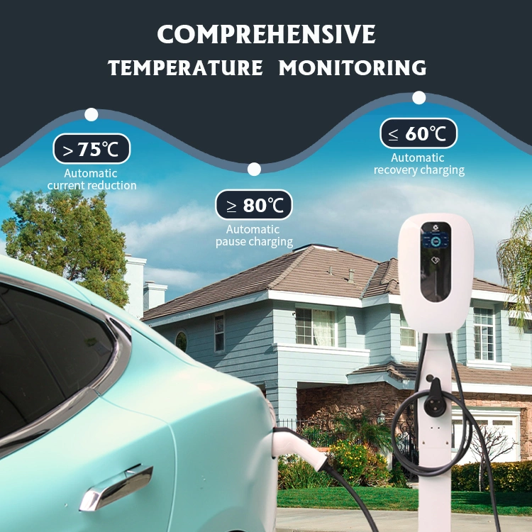 EV Wallbox Charging Station Monophase Current Adjustable with LCD Screen