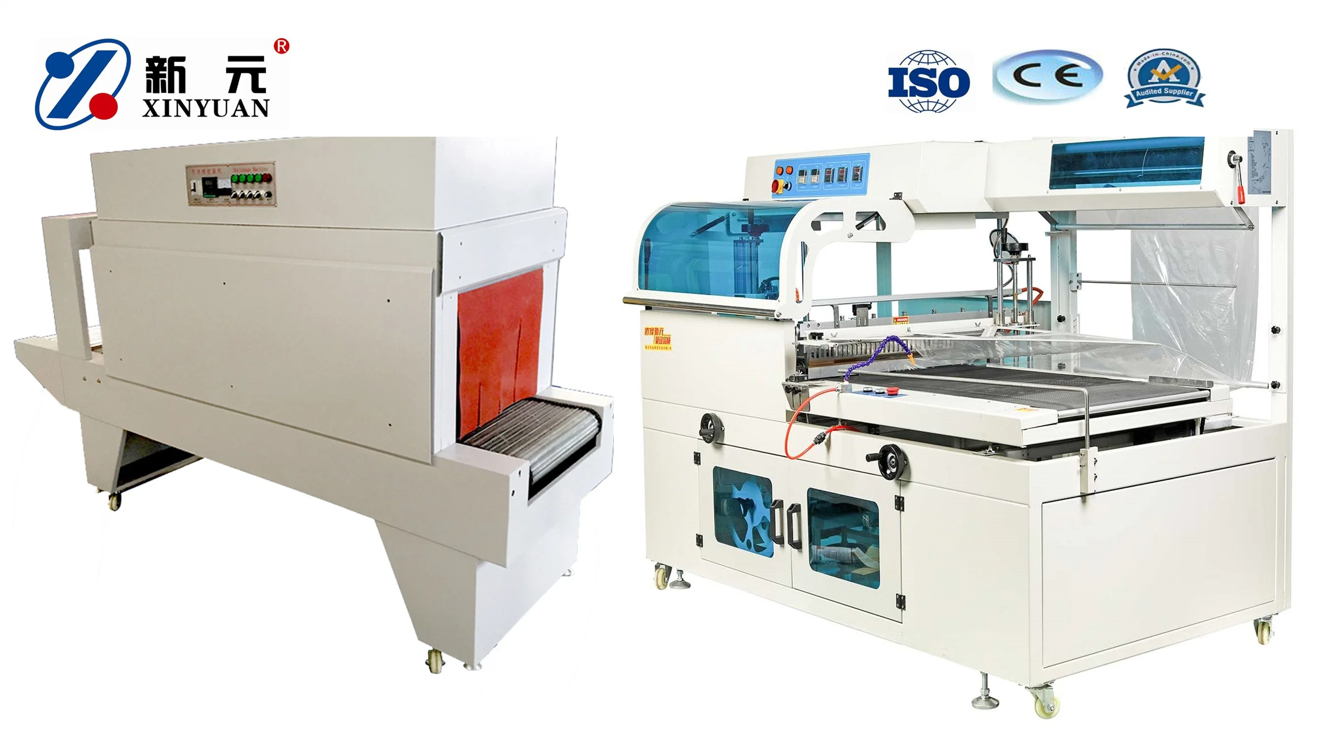 Automatic POF PVC PP PE Film Box Case Carton Heat L Bar Sealer Sealing Shrink Warp Packing Machine