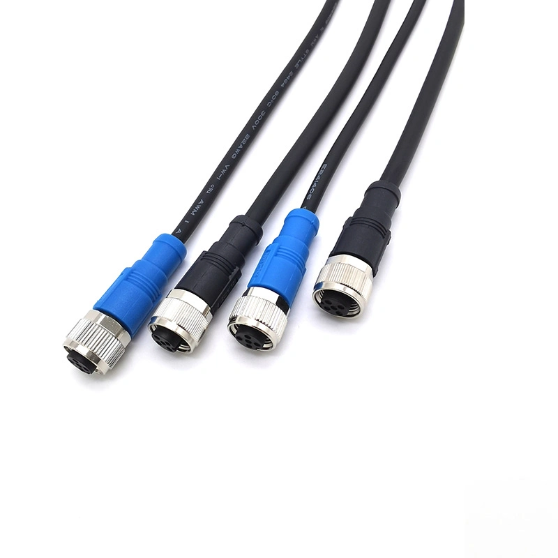 Phoenix impermeables M12 M8 Alargador 3 4 5 8 12 17 Pin Macho a Hembra Cable conector M12 con 1m de longitud de PVC