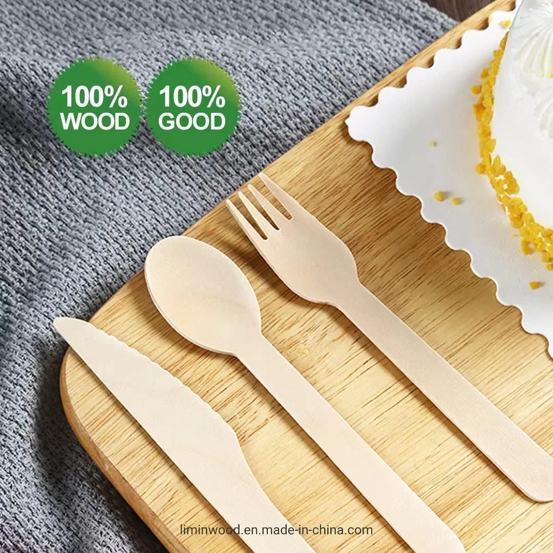 Compostable Earth Friendly Disposable Wooden Cutlery Sets Alternative to Plastic Cutlery