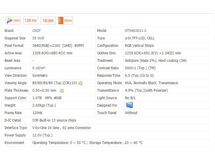 أفضل سعر تلفزيون بشاشة LCD مسطحة، قطع غيار التلفزيون St5461d11-2 لسوني