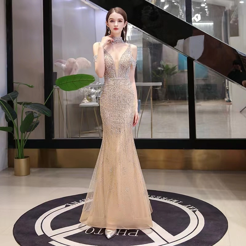 Yh231 Gold Mermaid Evening Dress Dress Fashion Sexy Banquet Evening Dress