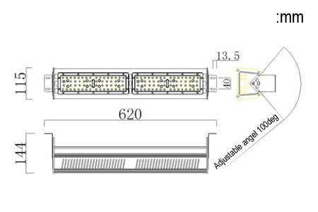 Dali 1-10V Dimmable 100W Industrial Warehouse Workshop Pendant LED Linear Highbay Lamp for Supermarket Lighting