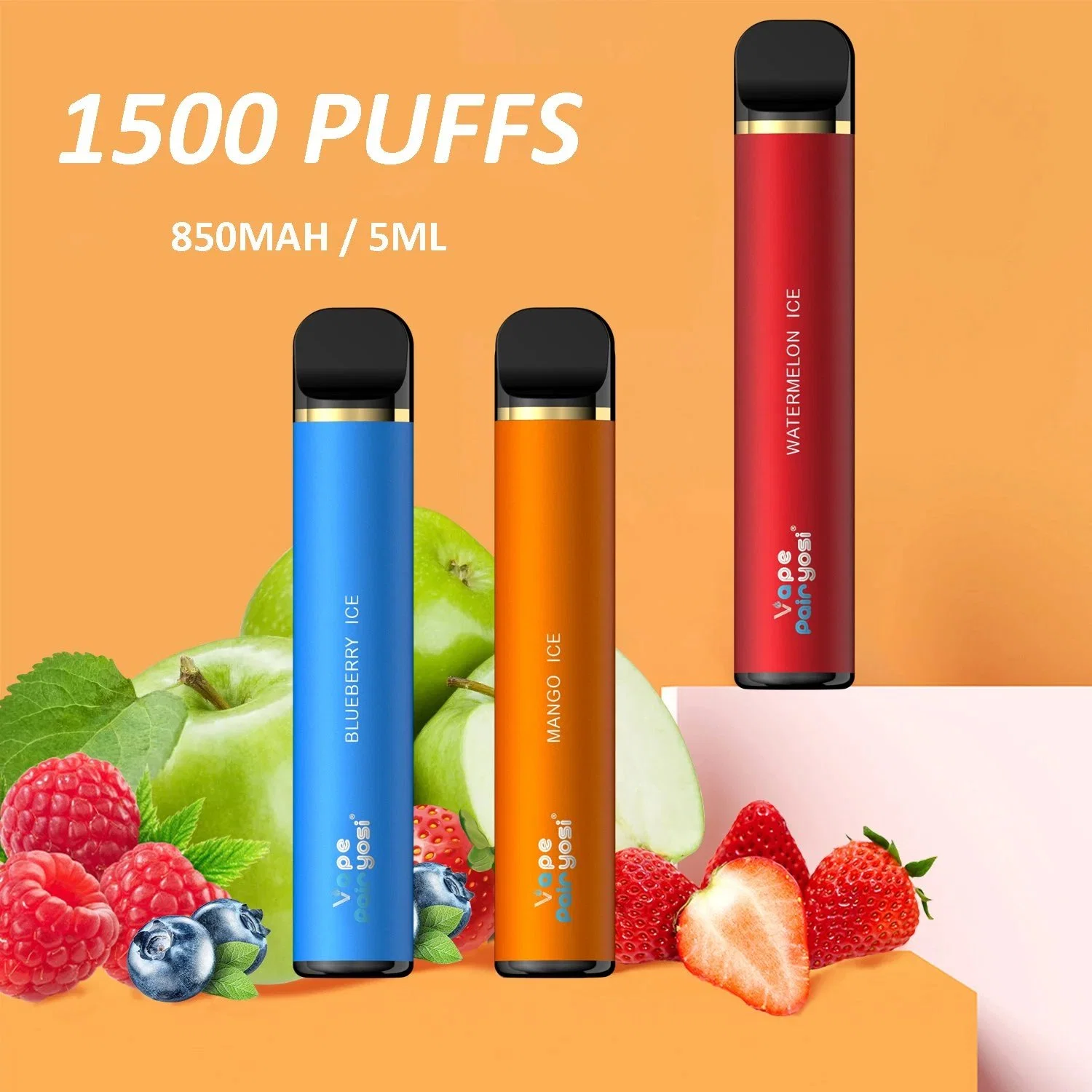 La Chine usine Vape Whoelsale J/2 % 5 % de la nicotine 1500/2000 Vaporisateur de jus de plumes personnalisé E-liquide/vide Vape jetables e cig pas de la nicotine