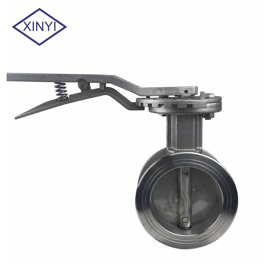 Pn16 Manual Graded Locking Level Handle Butterfly Valve Stainless Steel 304 Body for Dyeing Line