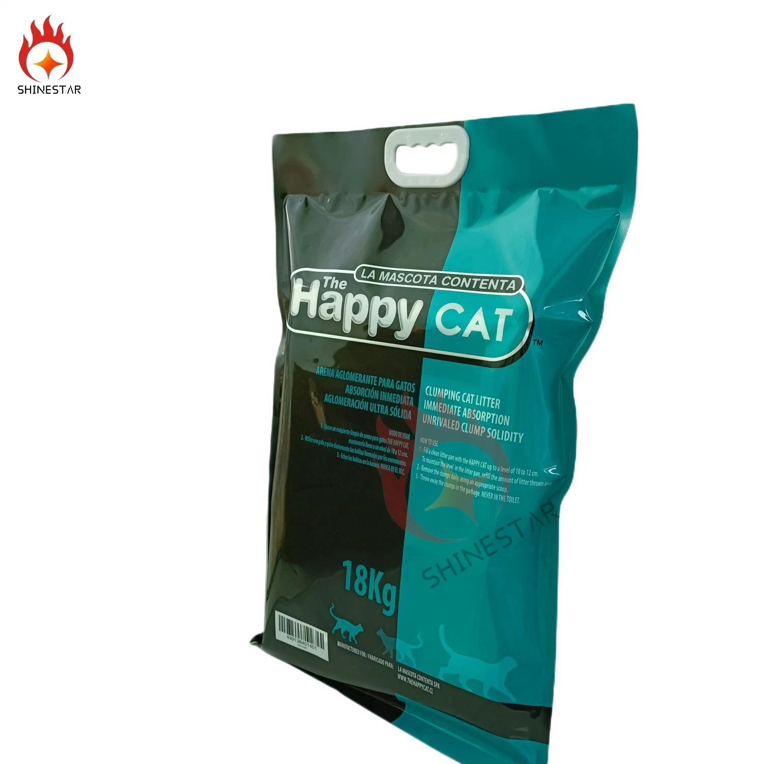 Big Plastic Packaging Bag with Handle Window for Pet Food Litter (18KG)