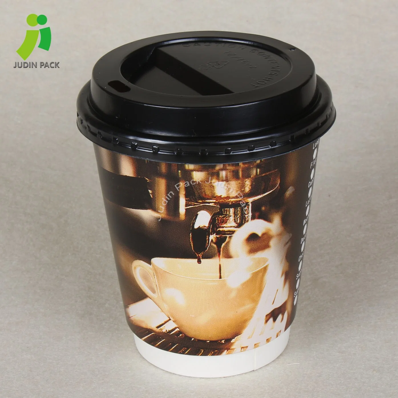 12oz/16oz/20oz Grado alimenticio PE Doble pared Coating Café bebida caliente Vasos de papel