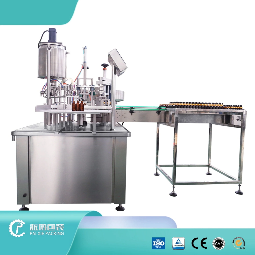 Space Saving Small Business Syrup Essential Oil Filling Capping Unit Label Application Ink Jet Printing Machine