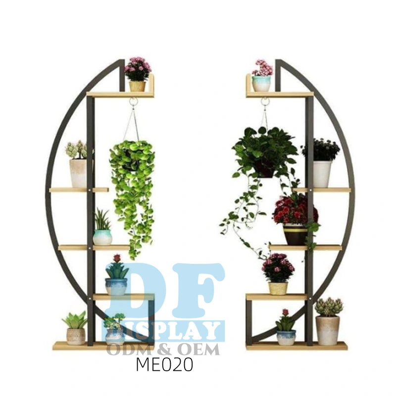 Nueva Popularidad Flower Shop Black Outdoor Plant Rack Metal Flower Soporte de exhibición moderno Flower Stand