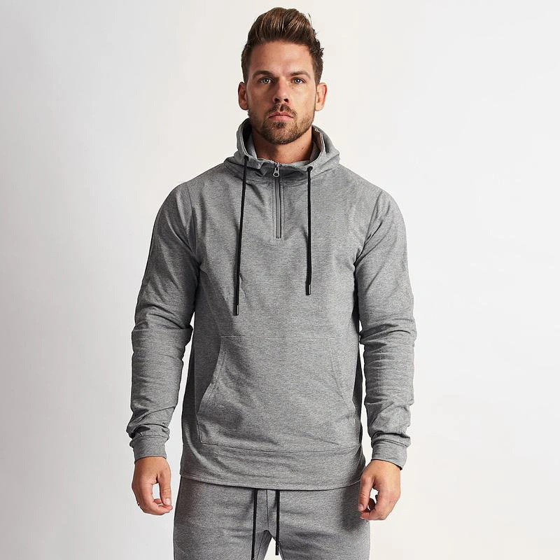 Fashion Autumn and Winter Muscle Leisure Sports Fitness Clothing Men&prime; S Hooded Pants Cotton Two-Piece Tracksuits