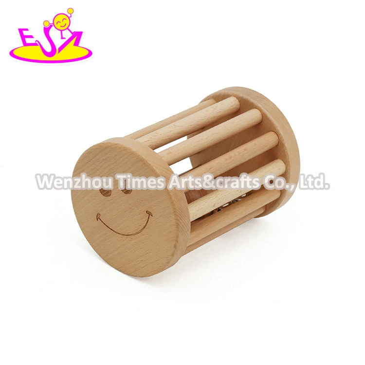 2021 Fashionable Entertainment Pretend Play Wooden Baby Wrist Rattle Toy W08K034b