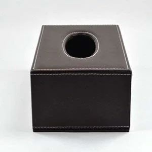 Brown PU Leather Tissue Box Storage Box for Home Office Car