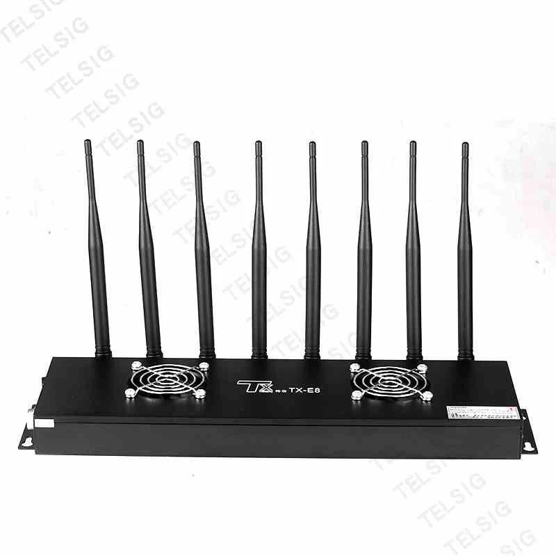 (TX-E8) Telefone celular de alta potência com dispositivo de interferência de sinal de desktop de telefone celular Jammer com antena 8