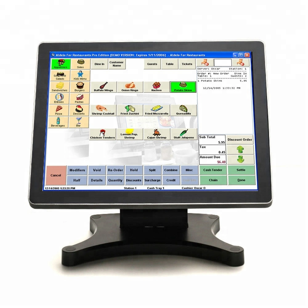 Cheapest 15 Inch Single Screen All in One POS Terminal I3 I5 for Linux. Windows System with 80mm Thermal Printer