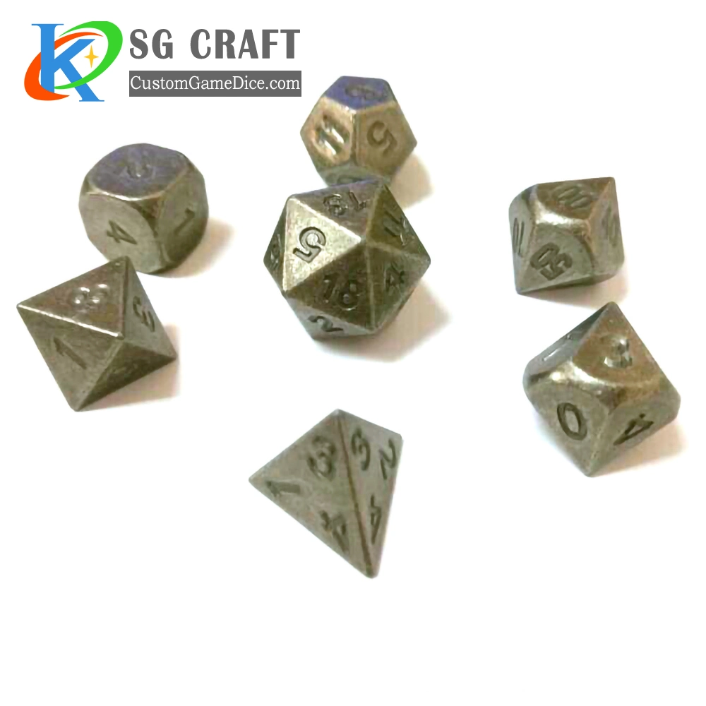 Custom Appeal High Quality Customized Color Casino Game Enamel Metal Dice Dnd Dice Metal Polyhedral Dice Set