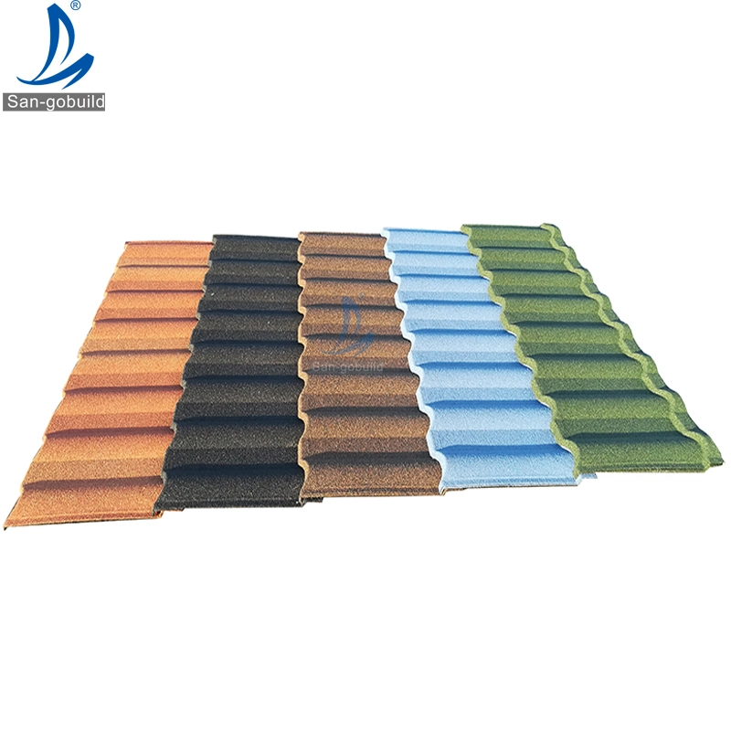 Egypt Colored Stone Coated Zinc Aluminium Roof Sheets Weather Resistant Decorative Roofing Material 26 Gauge