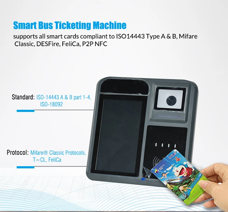 RS232 13,56 MHz NFC kontaktloser Android Bus Validator Cashless Bus Ticketzahlung (P18-Q)