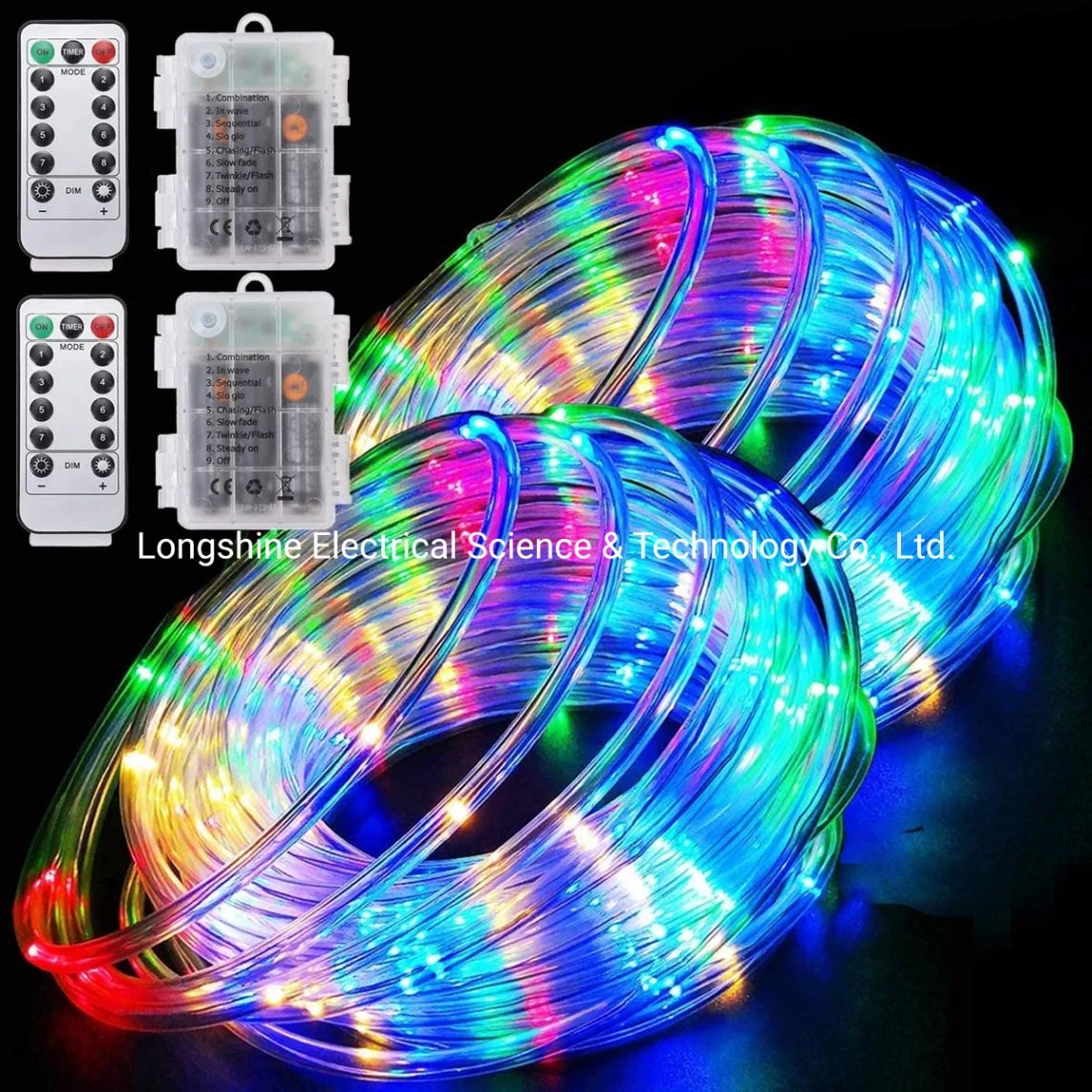 Battery Powerd 5V RGB Dream Color 9mm LED Rope Light