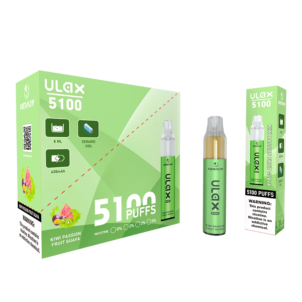 Alta calidad E-Cigarette Movkin Ulax 5100 Puffs bobina cerámica original Batería recargable VAPE desechable