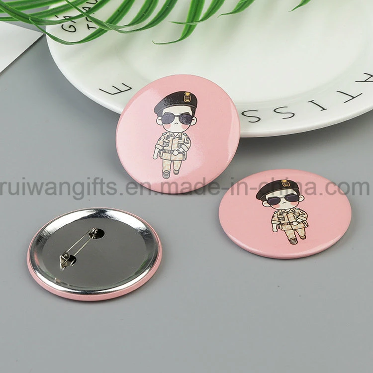 Promotional Tin Button Badge with Safety Pin, Pin Badge for Promotional Gifts