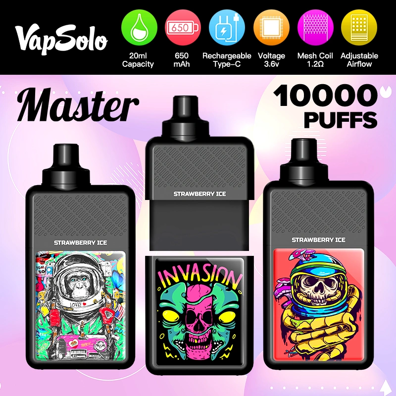 Nueva Venta caliente fábrica de Amazon barato E Cigarette Vapsolo Master 20ml 10000 Puffs VAPE 10K Hookah electrónico Precio al por mayor disponible VAPE Pen con Pods de reemplazo