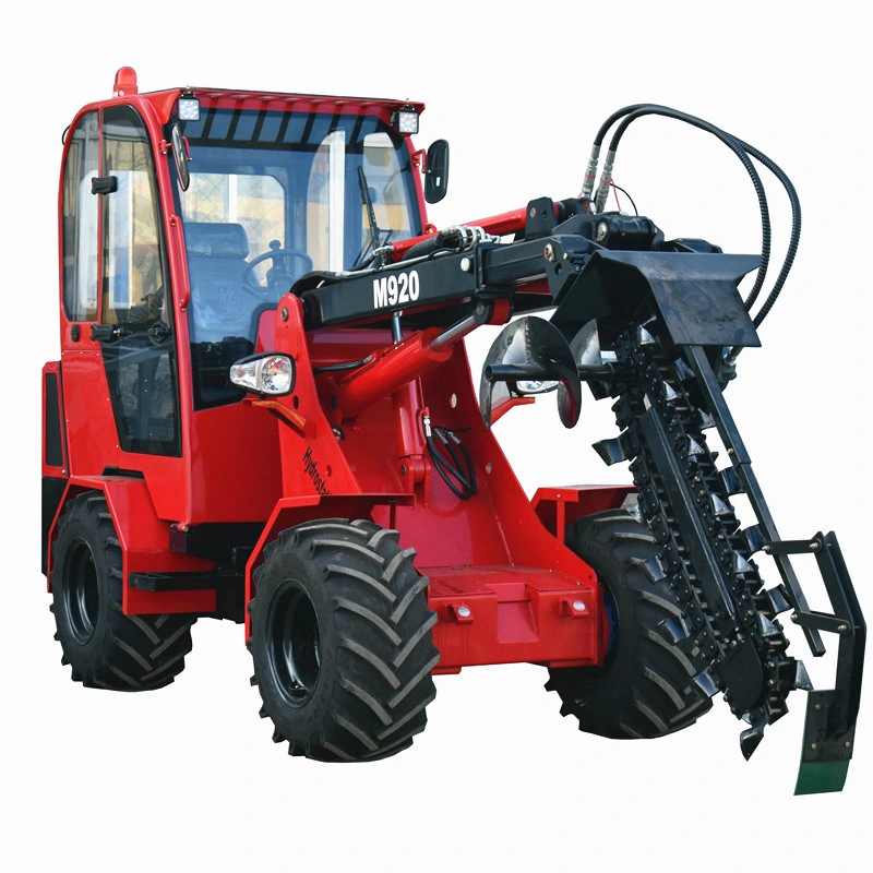 1.200 kg cargadora de ruedas Mini tractores con trinchera del sinfín de accesorios de Digger para la Agricultura