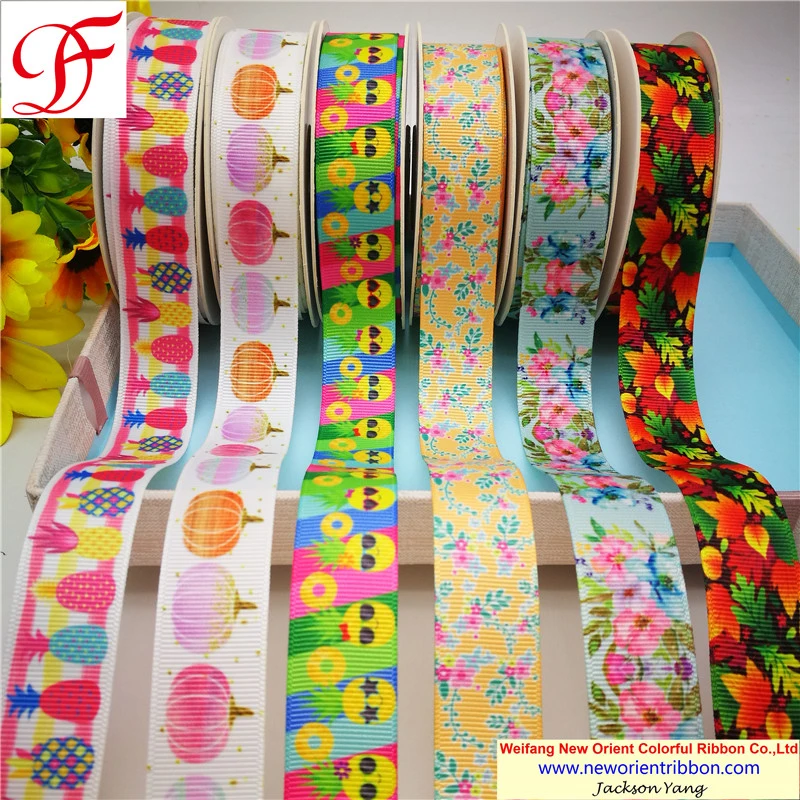 China Exporter Satin/Grosgrain Ribbon with Thermal Transfer Printing for Gifts/Wedding/Wrapping/Party Decoration/Christmas/Packing/Garment/Bow