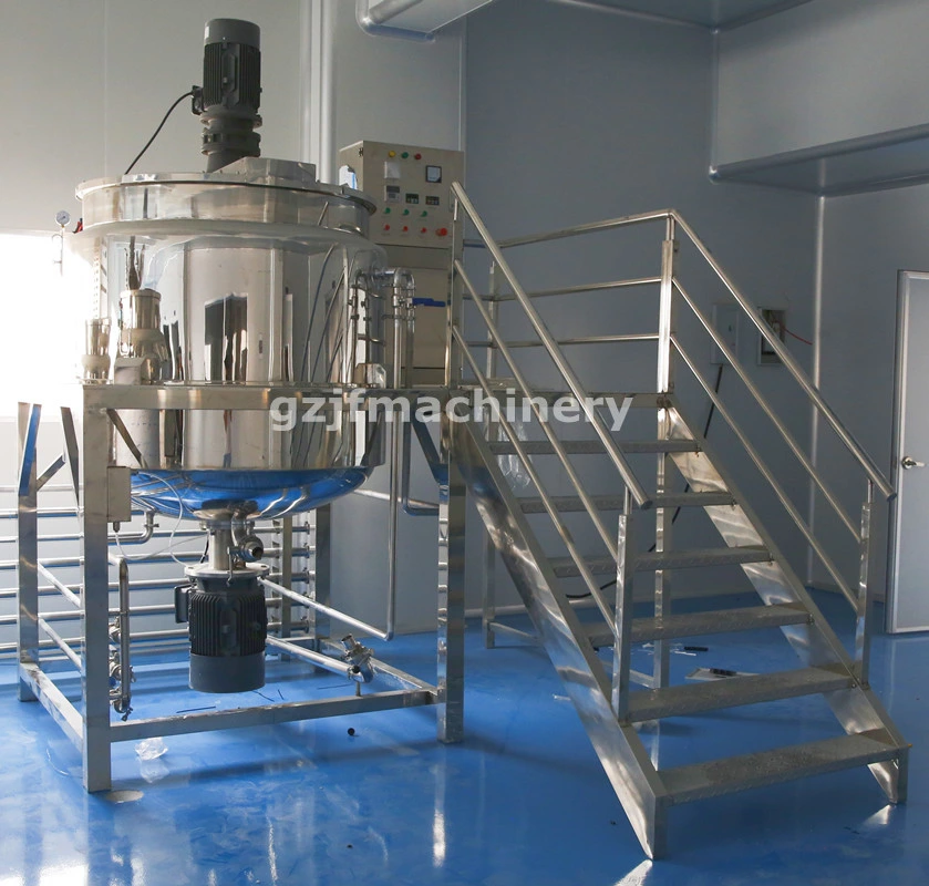 Stainless Steel Heating Jacket Mixing Tank with Agitator and Homogenizer