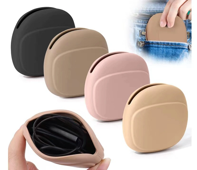 Portable Silicone Earphone Storage Protective Case Data Cable Charger Storage Bag