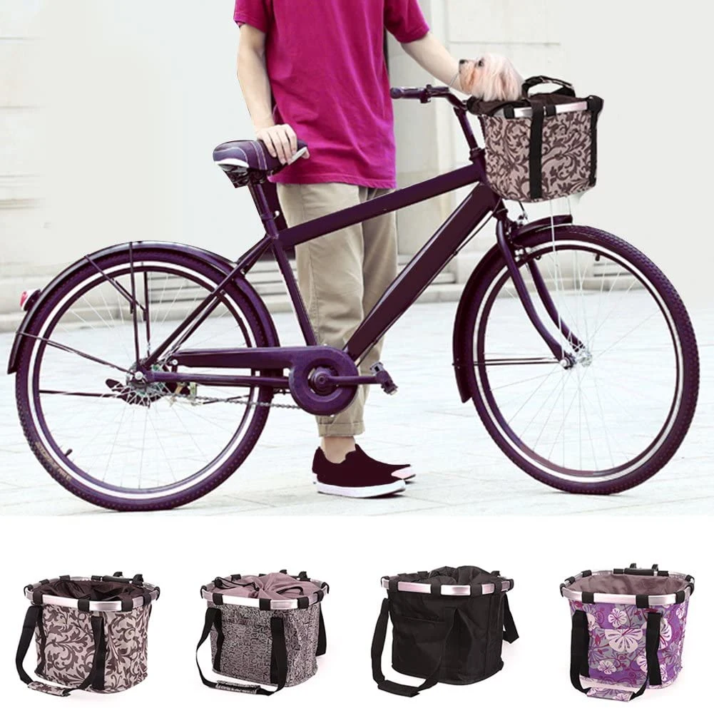 Pet Dog Bicycle Carrier Bike Basket Bag- Foldable Detachable Pet Dog Travel Bicycle Basket - Small Animal Dog Cat